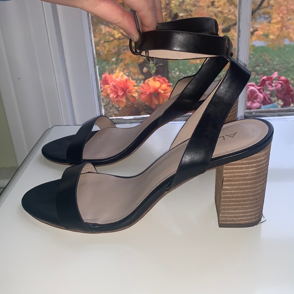 Black ankle strap 3 inch heels ALDO